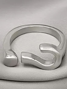 Question Mark Design Ring - Silver - View 4