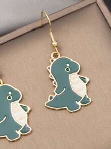 Pendientes con animal - Verde Oscuro - Ver 4