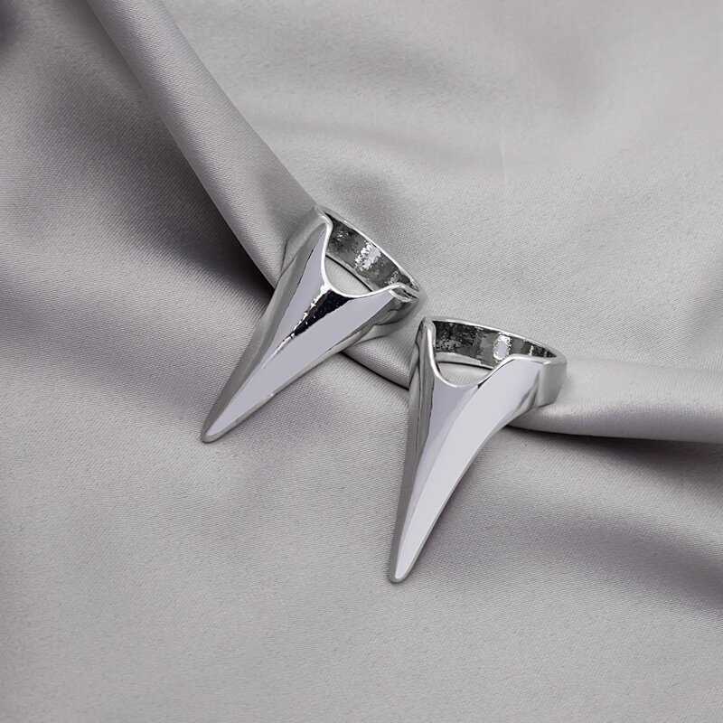 

2pcs Structured Design Ring, Silver