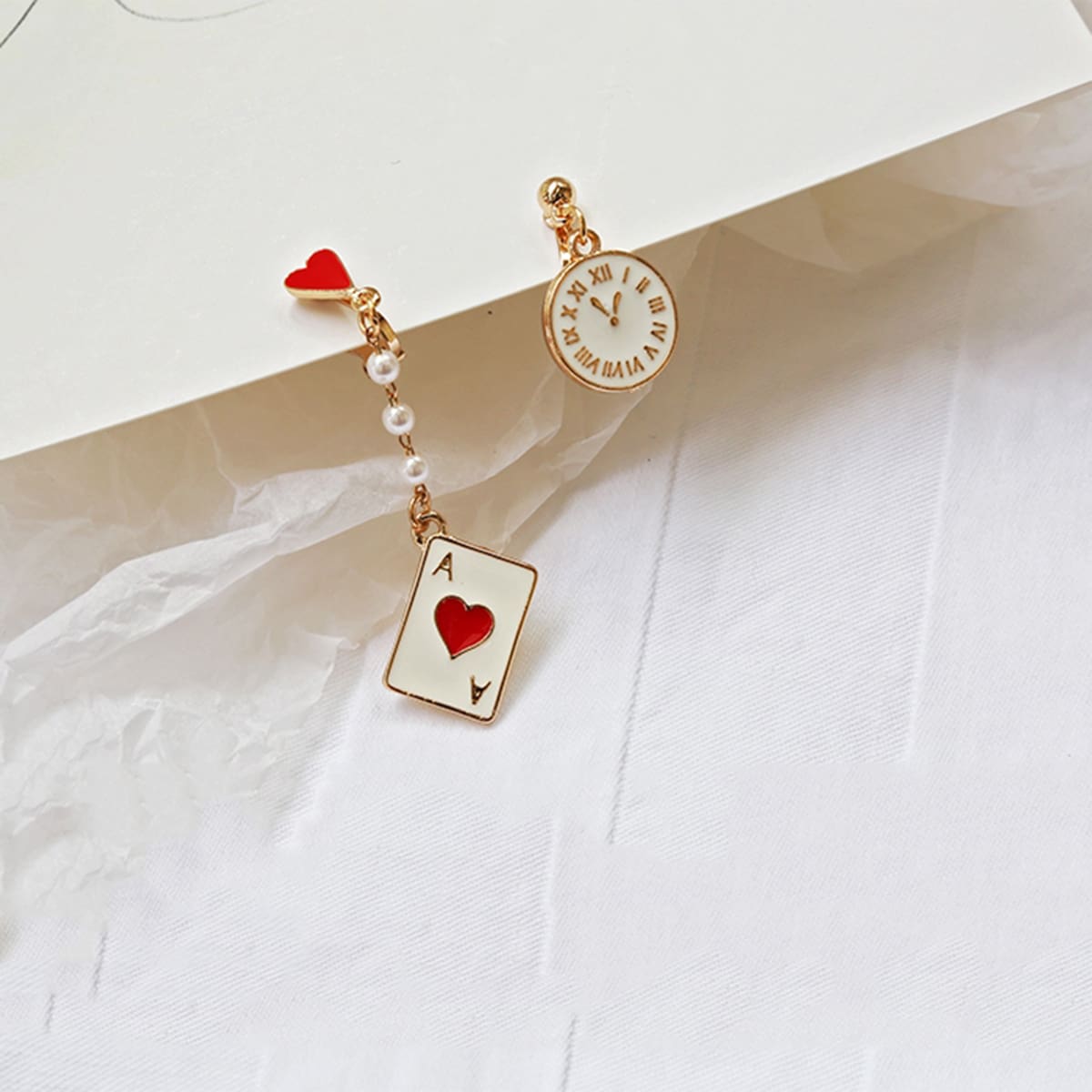 

Playing Card Drop Earrings, Multicolor