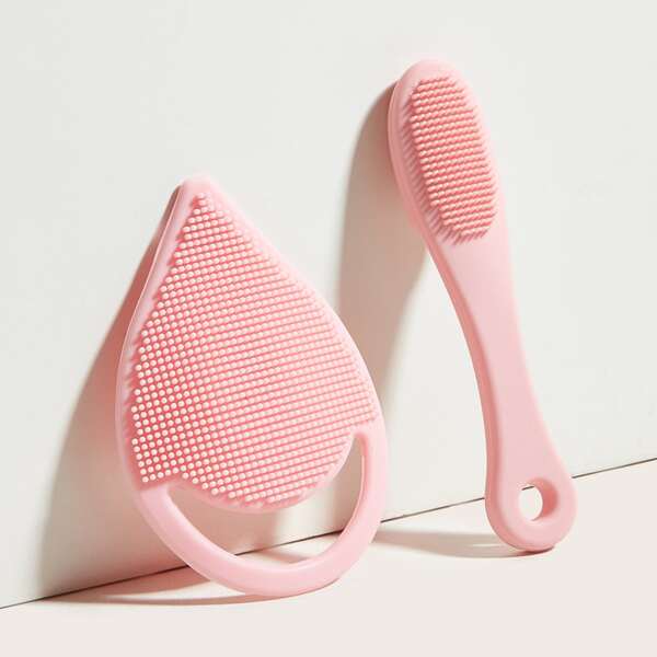 

2pcs Facial Cleansing Brush, Pink