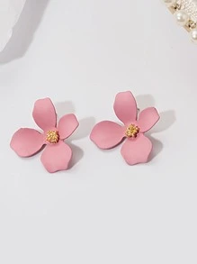 4對花朵設計耳釘 - 彩色 - 查看 5
