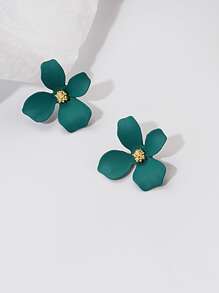 4對花朵設計耳釘 - 彩色 - 查看 7