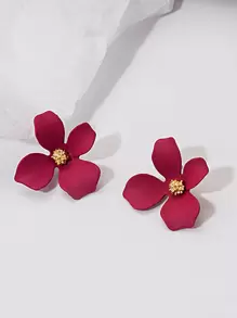 4對花朵設計耳釘 - 彩色 - 查看 6
