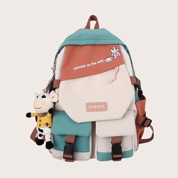 

Водонепроницаемый рюкзак Kids Doll Decor Colorblock, Многоцветный