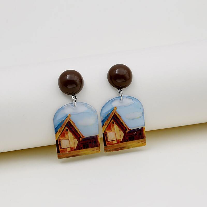 

Graphic Geo Drop Earrings, Multicolor