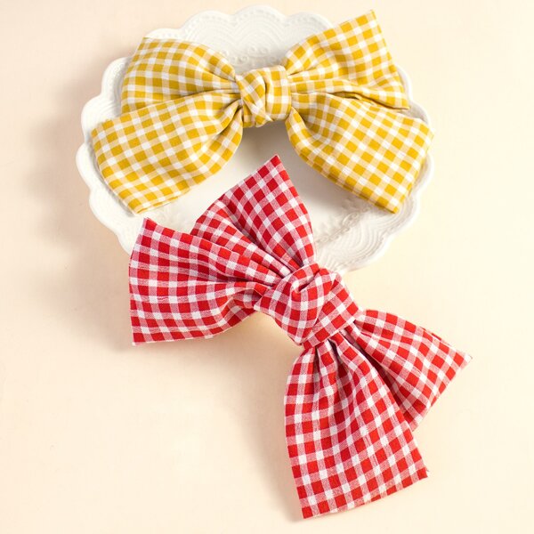 

2pcs Toddler Girls Bow Decor Hair Clip, Multicolor