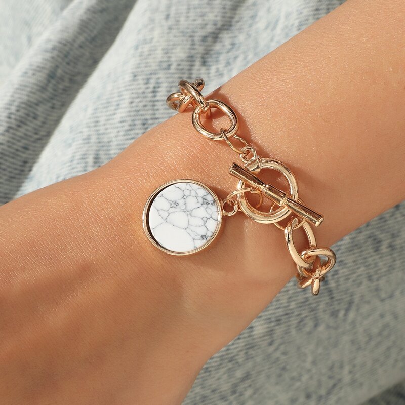 

Marble Graphic Chain Bracelet, Gold