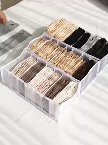 3 piezas Caja de almacenamiento de ropa interior - Blanco - Ver 1