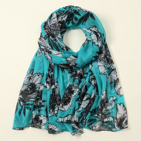 

Flower Print Scarf, Multicolor