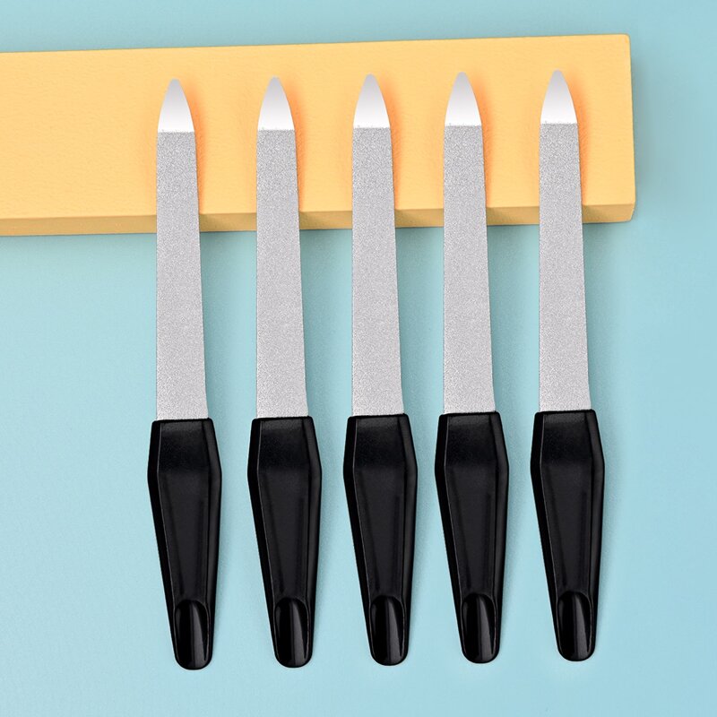 

5pcs Stainless Steel Nail File, Black