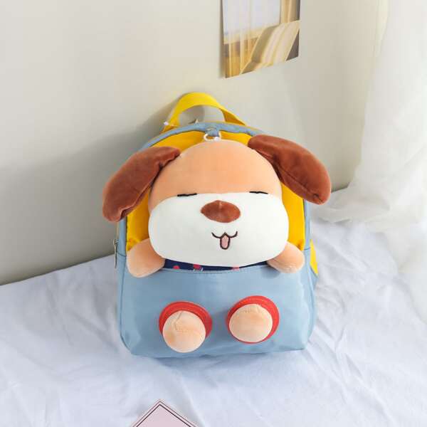 

Boys Colorblock Cartoon Dog Decor Backpack, Blue