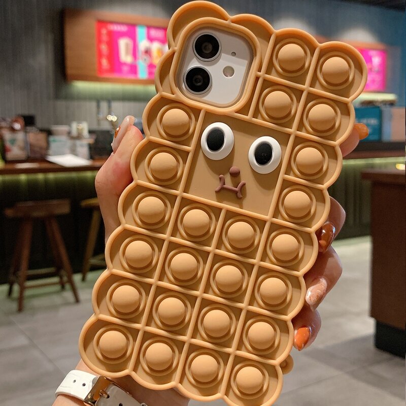 

Push Pop Bubble Fidget Phone Case, Khaki