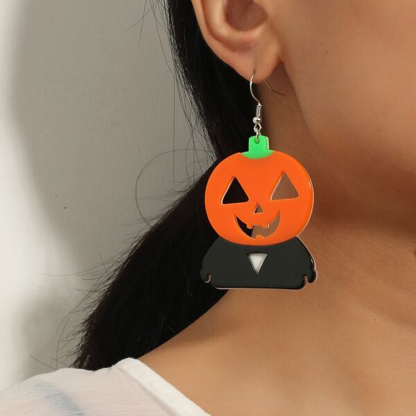 

Halloween Pumpkin Drop Earrings, Multicolor