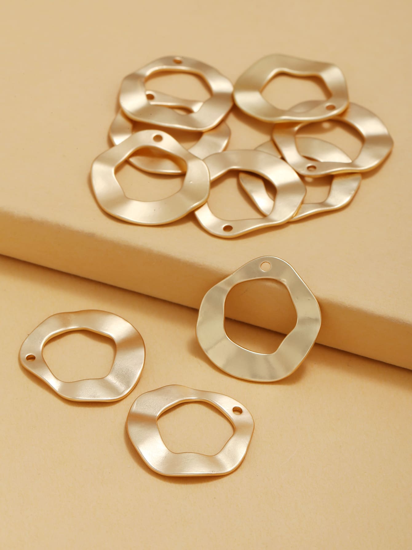 10pcs Asymmetrical Geometric DIY Jewelry Pendant - Yellow Gold - View 1