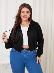 Sudadera con capucha con cremallera - Negro - Ver 1