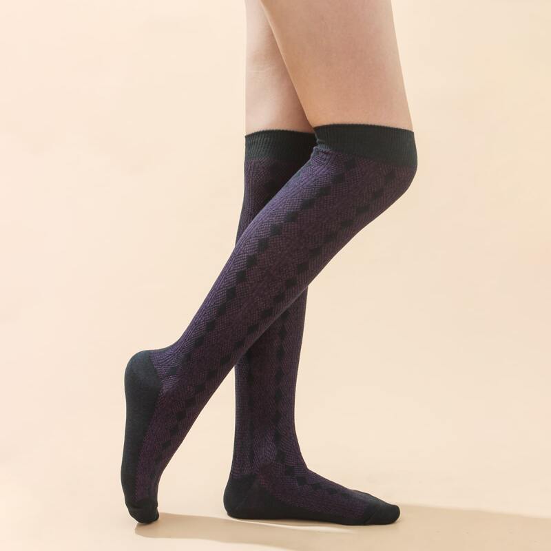

Geometric Pattern Over The Knee Socks, Multicolor