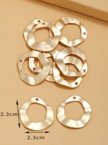 10pcs Asymmetrical Geometric DIY Jewelry Pendant - Yellow Gold - View 3