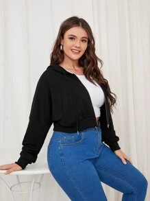 Sudadera con capucha con cremallera - Negro - Ver 5