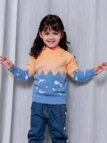 Áo len cho bé gái Khối Màu Hình học Giải trí - Nhiều màu - Xem 1