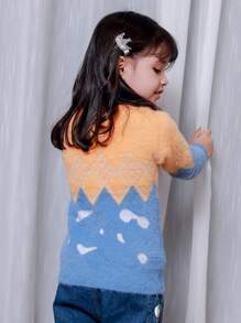 Áo len cho bé gái Khối Màu Hình học Giải trí - Nhiều màu - Xem 2