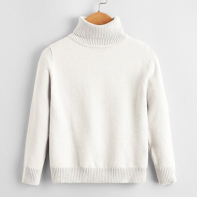 Toddler Boys High Neck Solid Jumper