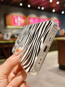Funda para móvil de rayas de cebra - Blanco y Negro - Ver 3