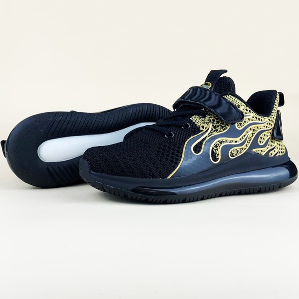 

Boys Fire Pattern Knit Sneaker, Gold