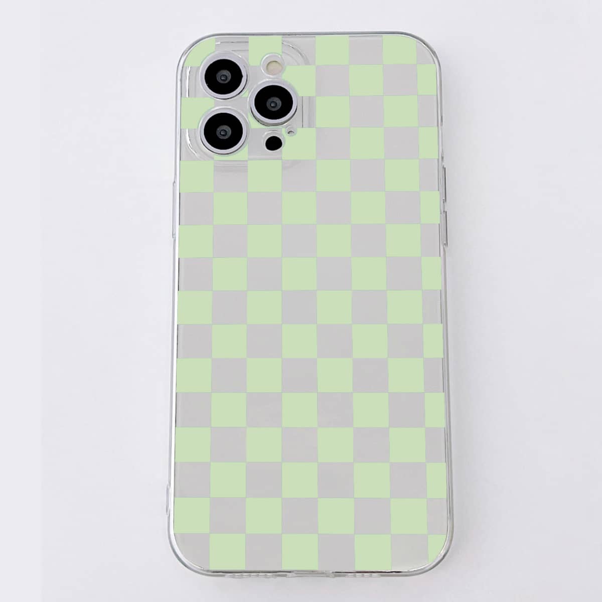 Checkered Pattern Phone Case, Clear