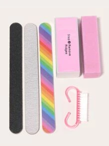 6pcs Nail File Set Nail Kits Manicure Tool Set Quickly Effortless Stainless Steel For Men & Women Nail Cleaner - Multicolor - View 2