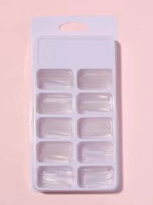 Mejora tu apariencia con 100 piezas de uñas postizas transparentes de ataúd largo para el hogar, bricolaje, salón de uñas, extensión de uñas - transparente - Ver 3