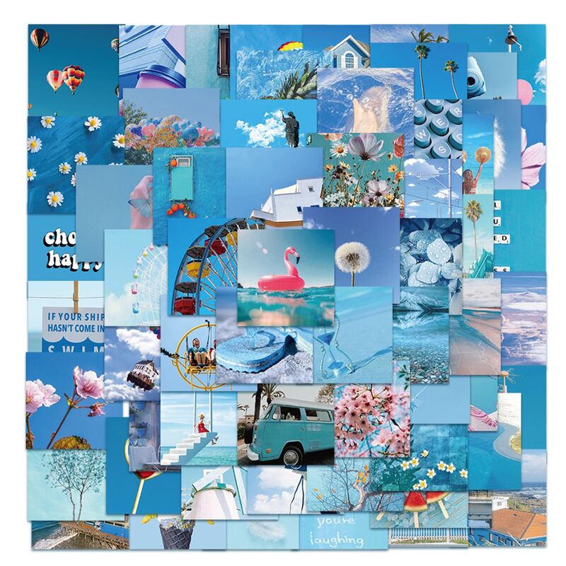 

62pcs Landscape Print Sticker, Multicolor