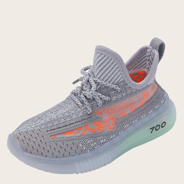 

Girls Colorblock Breathable Running Shoes, Grey