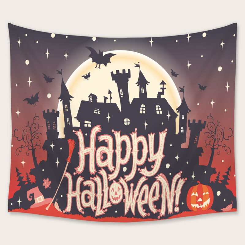 

Halloween Pattern Tapestry, Black and white