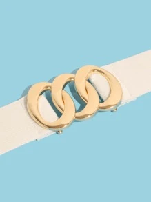 1 件装 欧美风格性感女士三圈弹性白色腰带 - 白色 - 查看 3