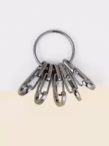 1入組極簡風格鑰匙圈 - 深灰色 - 查看 1