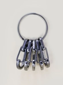 1入組極簡風格鑰匙圈 - 深灰色 - 查看 2