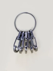 1入組極簡風格鑰匙圈 - 深灰色 - 查看 3