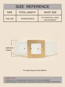 Square Buckle Corset Belt - White - View 2