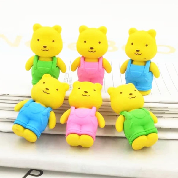 

2pcs Random Cartoon Bear Eraser, Multicolor
