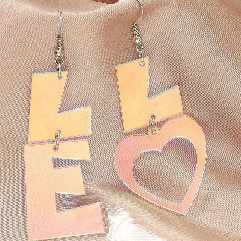 

Letter Design Drop Earrings, Multicolor