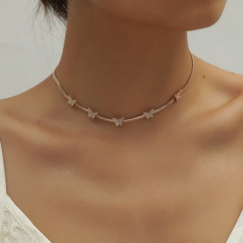 

Butterfly Decor Chain Necklace, Gold