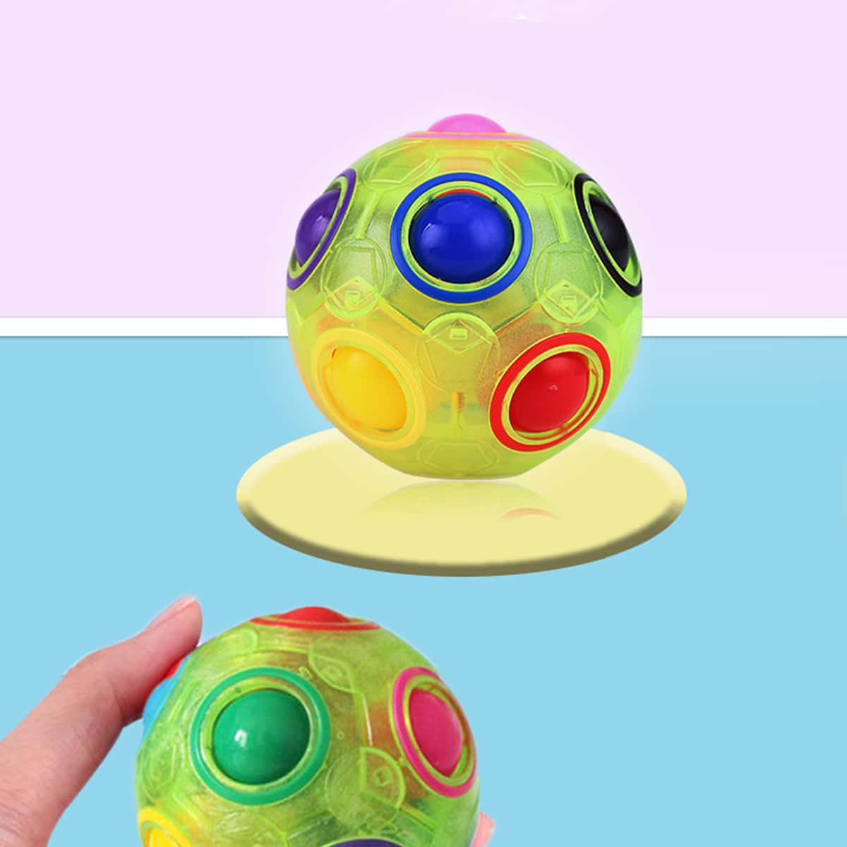 

1pc Football Shaped Push Pop Bubble, Multicolor