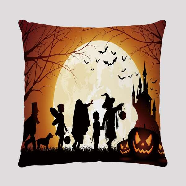 

Halloween Pattern Cushion Cover Without Filler, Multicolor