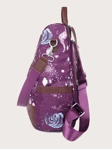 Mochila galaxia con estampado con cremallera delantera