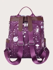 Mochila galaxia con estampado con cremallera delantera