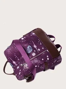 Mochila galaxia con estampado con cremallera delantera