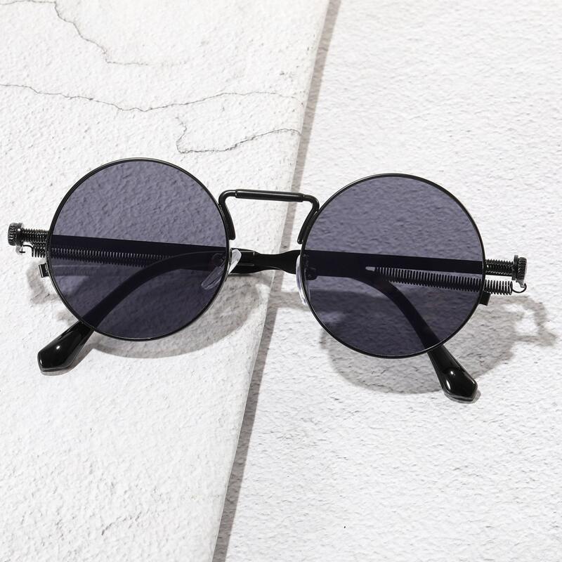 

Guys Round Frame Sunglasses, Dark grey