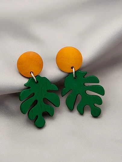 葉子裝飾耳墜