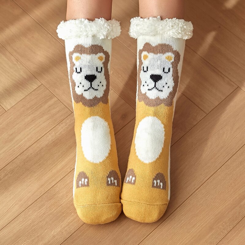 

Cartoon Animal Pattern Over The Calf Socks, Multicolor